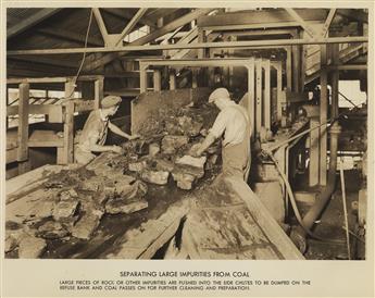 (READING, PENNSYLVANIA--COAL MINING) Collection of 28 photographs surveying the industry of anthracite mining in Reading, highlighting